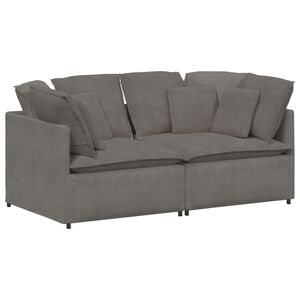 vidaXL Sofa modułowa z poduszkami Tkanina sztruksowa Jasnoszara
