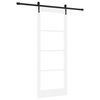 vidaXL Drzwi przesuwne Biały 83 x 211 cm Lite drewno sosnowe i szkło