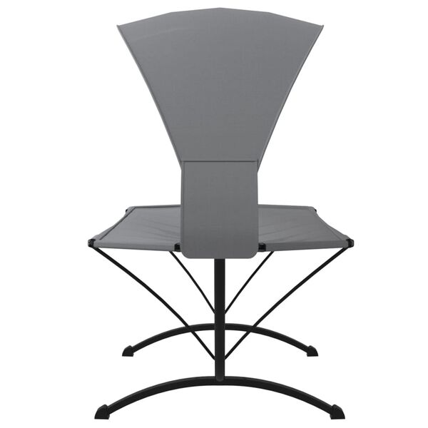 vidaXL Leżak z zadaszeniem, szary, stal i tkanina Oxford