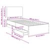 vidaXL Ramka ł&oacute;żka z szufladą Czarny 90 x 200 cm Drewno inżynieryjne