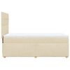 vidaXL Ł&oacute;żko kontynentalne z materacem, kremowe, tkanina, 80x200 cm