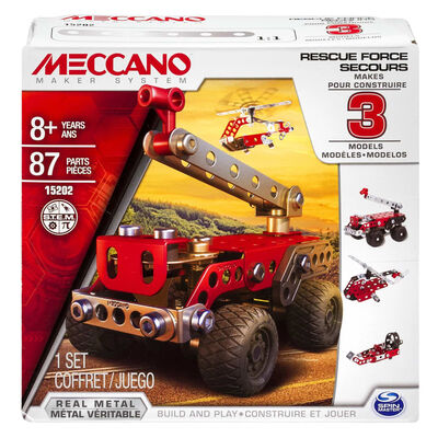 Meccano Zabawkowa ciężarówka Rescue Squad 3-w-1, do zmontowania