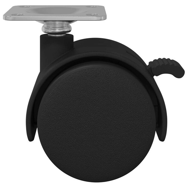 vidaXL W&oacute;zek 12 pcs Czarny 39,5 x 39,5 x 37,8 mm Żelazo i polipropylen