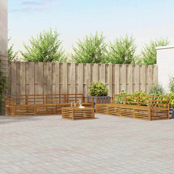 vidaXL Zestaw sof na zewnątrz 9 pcs Naturalny Lite Drewno Akacji