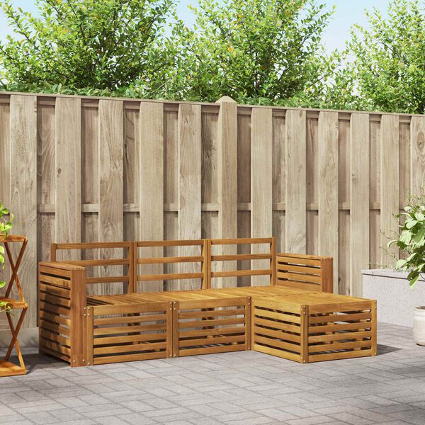 vidaXL Zestawy sof 4 pcs Naturalny Lite Drewno Akacji