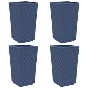 vidaXL Donice ogrodowe, 4 szt., niebieskoszare, 32,5x32,5x57, PP