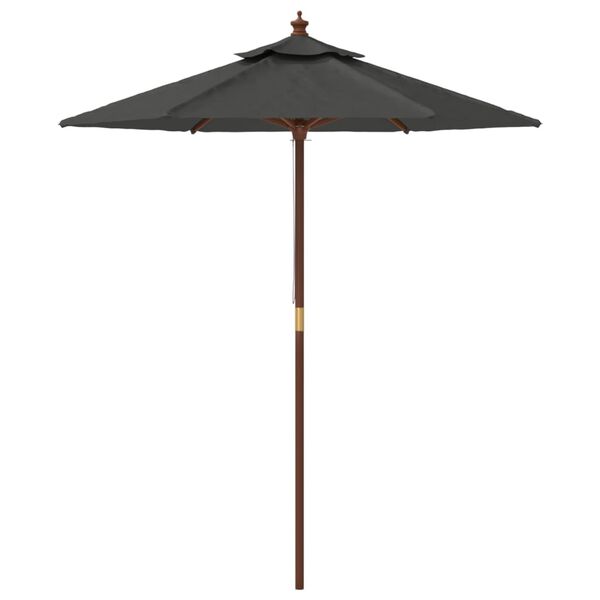 vidaXL Parasol ogrodowy na drewnianym słupku, antracytowy, 196x231 cm
