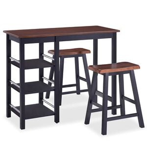 vidaXL Zestaw barowy, 3 szt., MDF, czarny