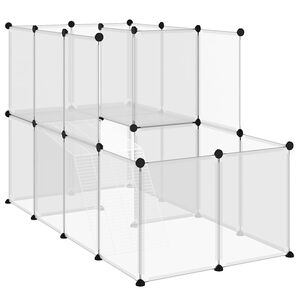 vidaXL Klatka dla małych zwierząt, bezbarwna, 142x74x93 cm, PP i stal