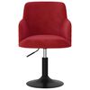 vidaXL Obrotowe krzesło stołowe, winna czerwień, obite aksamitem