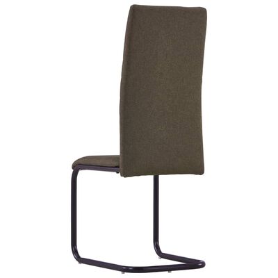 vidaXL Krzesła stołowe, wspornikowe, 2 szt., brązowe, tkanina