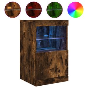 vidaXL Szafka z oświetleniem LED, przydymiony dąb, 41x37x67 cm