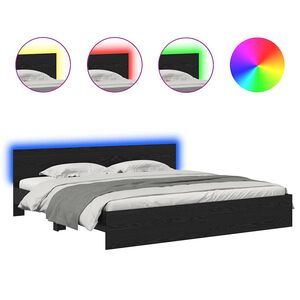 vidaXL Ramka ł&oacute;żka Czarny Dąb 180 x 200 cm Materiał drewnopochodny