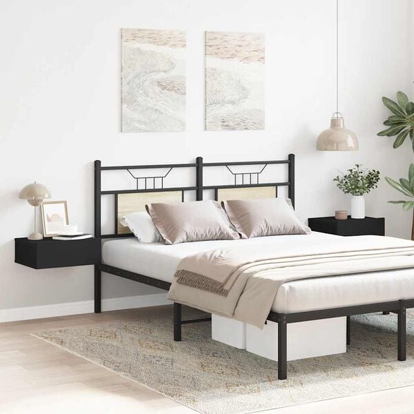 vidaXL Wiszące szafki nocne, 2 szt., czarne, 40x30x15 cm