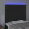 vidaXL Zagłówek do łóżka z LED, czarny, 80x5x118/128 cm, aksamit