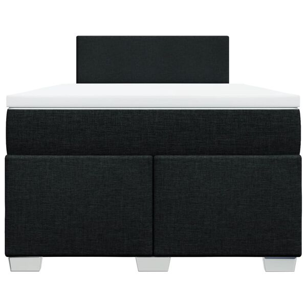 vidaXL Ł&oacute;żko kontynentalne z materacem, czarne, 120x190 cm, tkanina