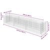 vidaXL Podwyższona donica gabionowa, galwanizowana stal, 270x50x50 cm