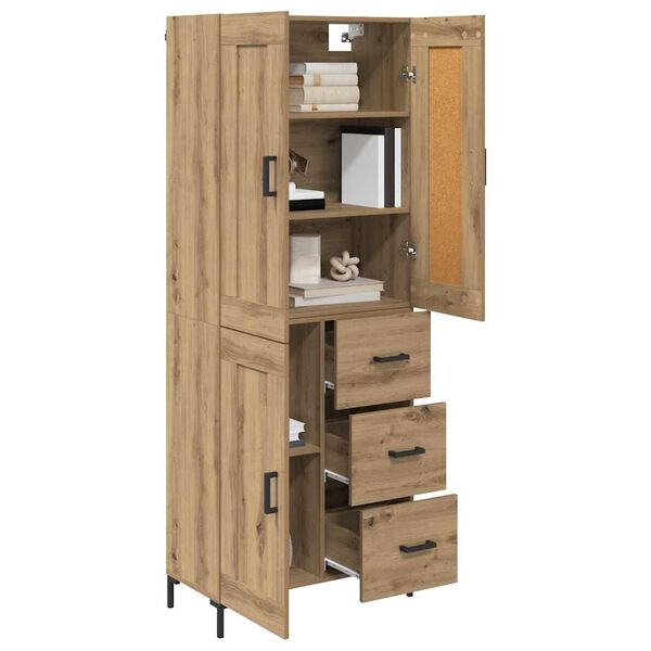 vidaXL Highboard 2 pcs Dąb rzemieślniczy Materiał drewnopochodny