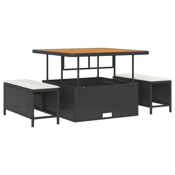 vidaXL Zestaw Sof na Ogr&oacute;d z poduszką 13 pcs Czarny i kremowy