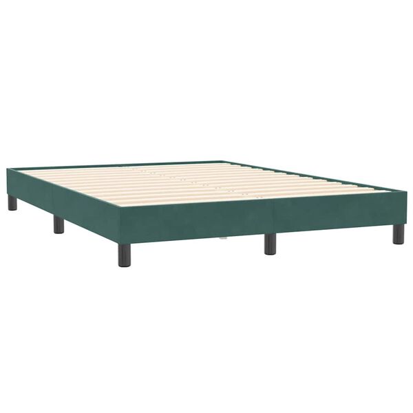 vidaXL Ł&oacute;żko typu Box Spring bez materaca Ciemnozielone 160x210 cm