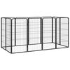 vidaXL Kojec dla psa, 12 paneli, czarny, 50x100 cm, stal