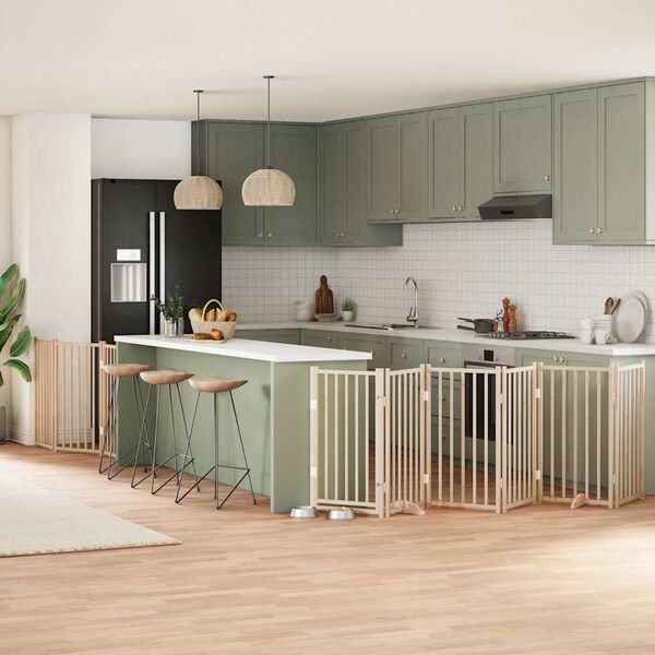 vidaXL Składana bramka dla psa, z drzwiami, 9 paneli, 450 cm