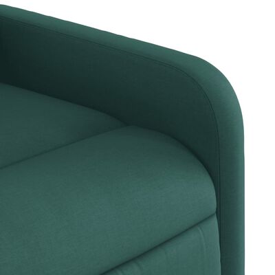 vidaXL Rozkładany fotel masujący, elektryczny, ciemnozielony, tkanina