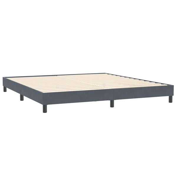 vidaXL Ł&oacute;żko typu Box Spring z materacem Ciemnoszary 180x220cm Aksamit