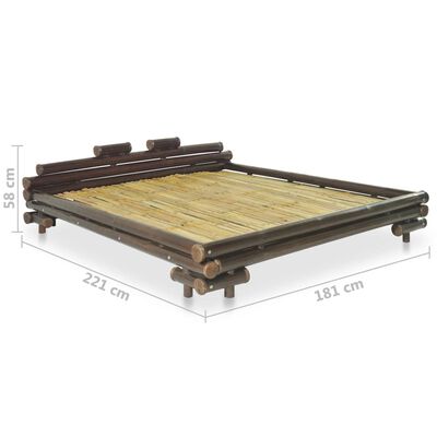 vidaXL Rama łóżka, ciemnobrązowa, bambusowa, 160 x 200 cm