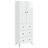 vidaXL Zestaw szafek 2 pcs Biały wysoki połysk 66 x 34,5 x 90 cm