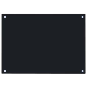 vidaXL Panel ochronny do kuchni, czarny, 70x50 cm, szkło hartowane