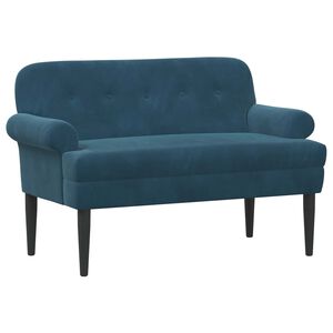 vidaXL Sofa dwuosobowa z guzikowym pikowaniem niebieski Welur