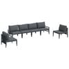 vidaXL Zestaw Sof na Ogr&oacute;d z poduszką 6 pcs Czarny Stal