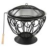 vidaXL Palenisko i grill 2-w-1, z pogrzebaczem, 59x59x60 cm, stal