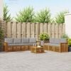 vidaXL Zestawy sof 8 pcs Naturalny i Jasny Szary Lite Drewno Akacji