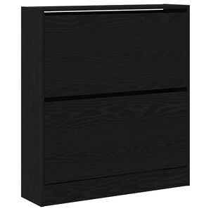 vidaXL Szafka na buty 80 x 21 x 87,5 cm Drewno inżynieryjne Czarny Dąb