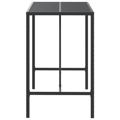 vidaXL Stolik barowy ze szklanym blatem, czarny, 110x70x110 cm