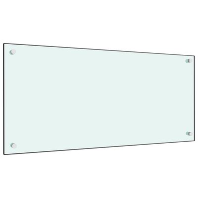 vidaXL Panel ochronny do kuchni, biały, 90x40 cm, szkło hartowane