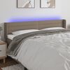 vidaXL Zagł&oacute;wek do ł&oacute;żka z LED, taupe, 163x16x78/88 cm, tkanina