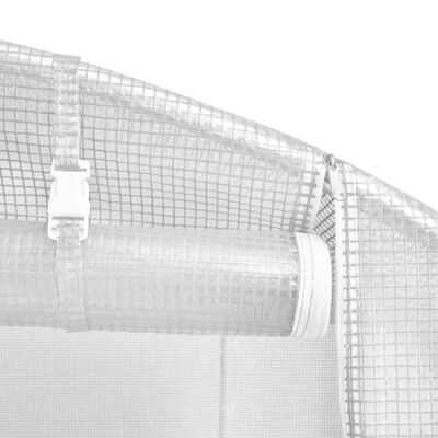 vidaXL Szklarnia ze stalową ramą, biała, 12 m² 6x2x2 m