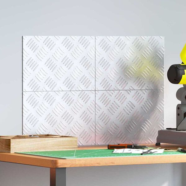 vidaXL Stopień Prostokątny 4 pcs Srebrny 30 x 20 cm Aluminium