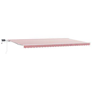 vidaXL Markiza wysuwana Czerwony i Biały 600 &times; 300 cm
