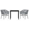 vidaXL Zestaw do jadalni w ogrodzie z poduszką 3 pcs Szary
