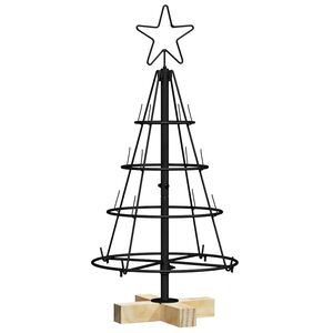 vidaXL Choinka Stożkowa Świąteczna z podstawą Czarny 60 cm Stal