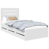 vidaXL Ramka ł&oacute;żka z szufladą Biały 90 x 190 cm Drewno inżynieryjne