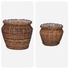 vidaXL Kosz na rośliny z przechowywaniem 2 pcs Brązowy Rattan Lacak