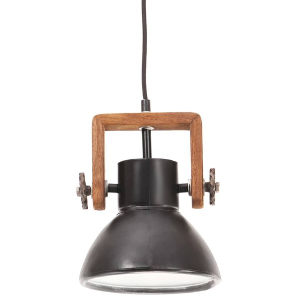 vidaXL Industrialna lampa wisząca, 25 W, czarna, okrągła, 19 cm, E27
