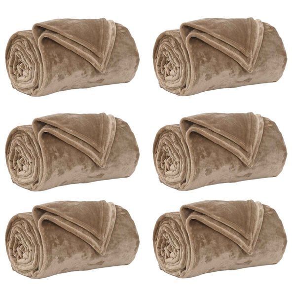 vidaXL Koce narzutowe 6 pcs Camel 150 x 200 cm Polar