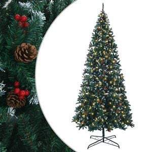vidaXL Sztuczna choinka z zawiasami 400 cm 600 LED Ciepła biel
