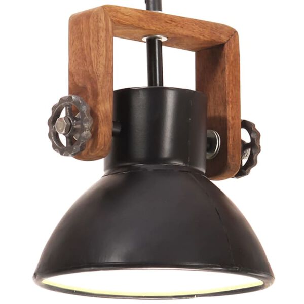 vidaXL Industrialna lampa wisząca, 25 W, czarna, okrągła, 19 cm, E27
